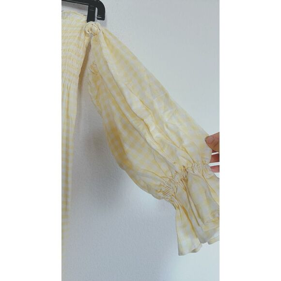 The sleeper atlanta linen dress in lemon vichy M - Picture 8 of 11